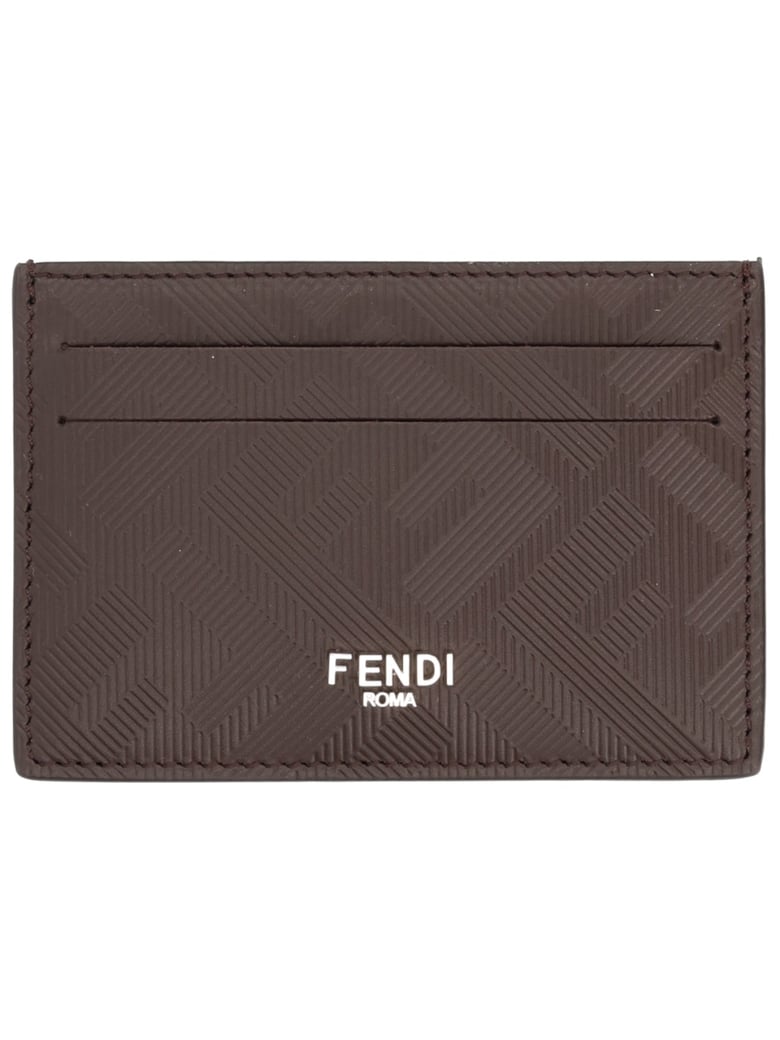 Leather Geometric Pattern Card Holder