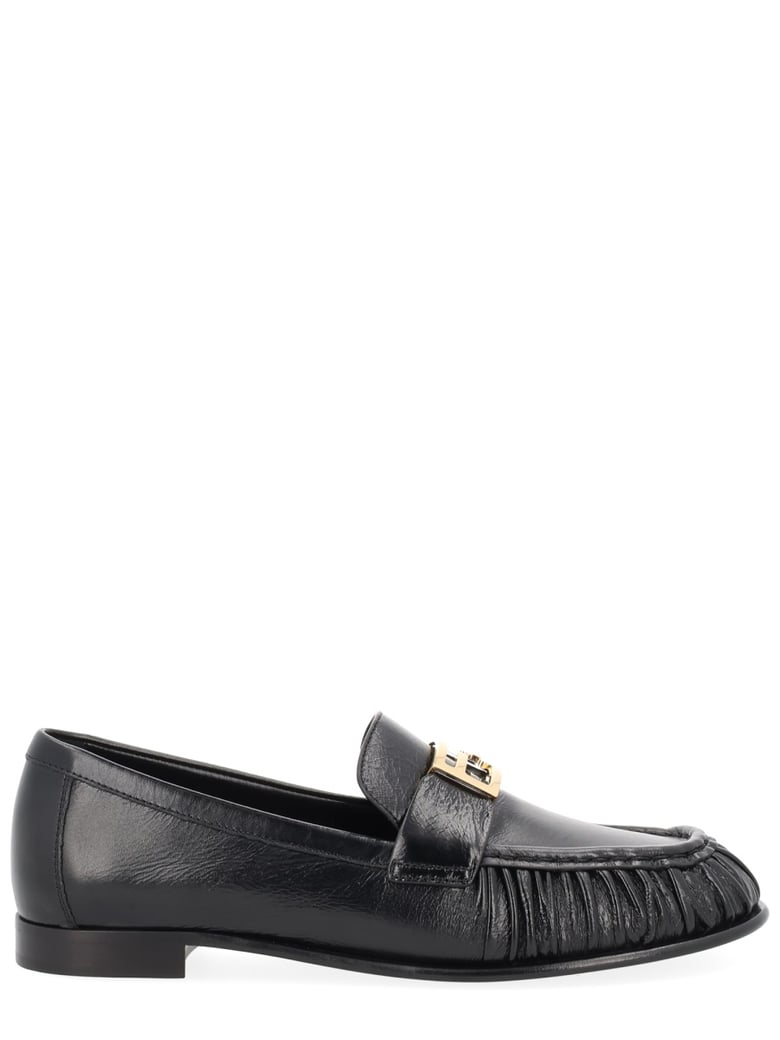 Leather Baguette Rounded Toe Loafers