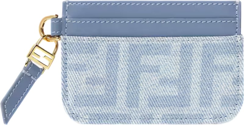 Fendi Tube Card Case Light blue FF denim flat card case