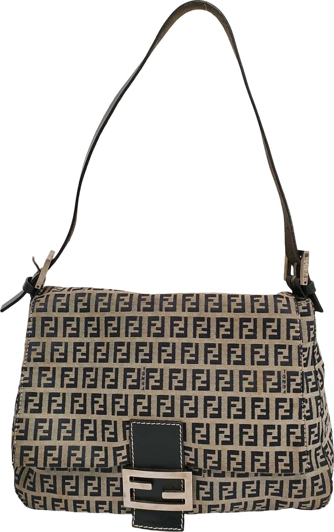 Fendi Zucchino Mamma Baguette Canvas Medium