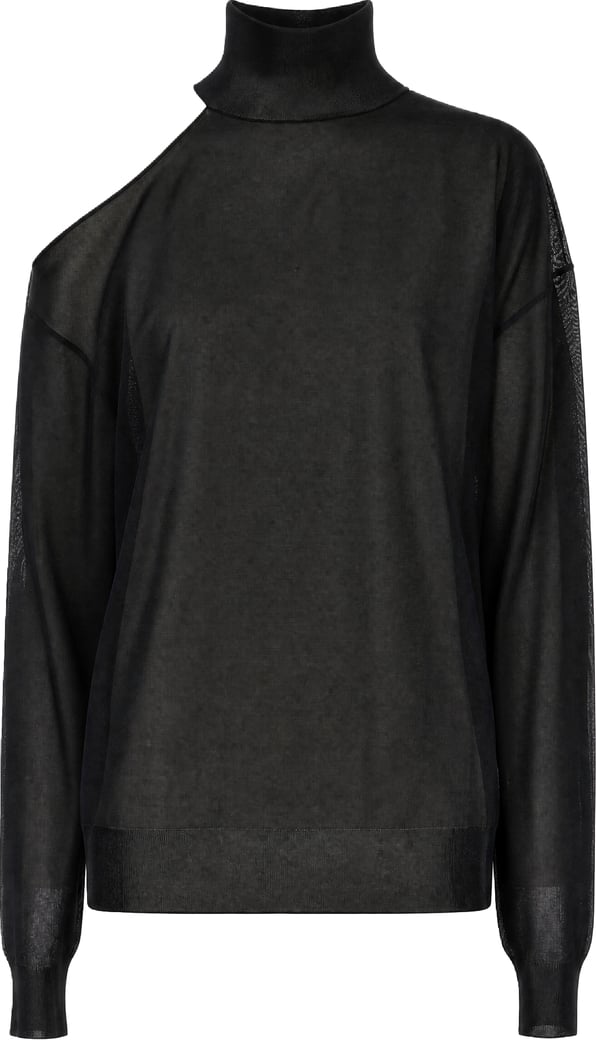 Fendi Black stretch silk top