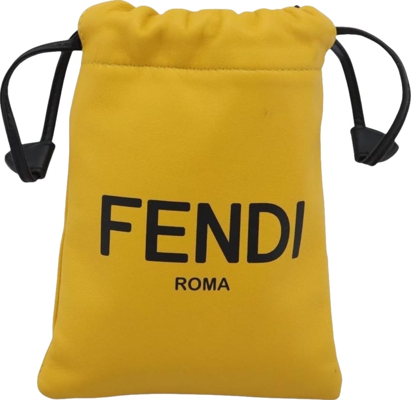 Fendi Logo Drawstring Leather