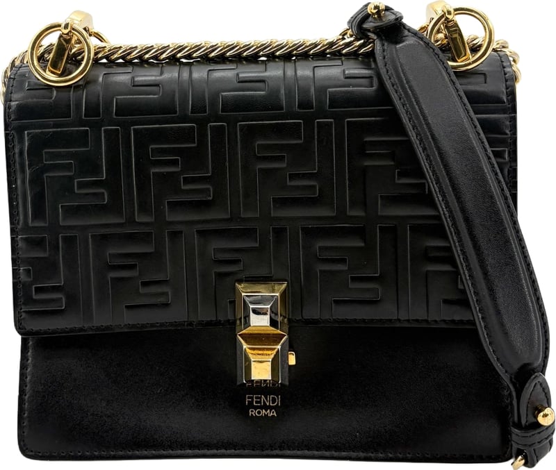 Fendi Kan I Zucca Embossed Leather Medium