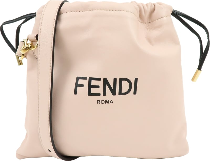 Fendi Logo Drawstring Leather