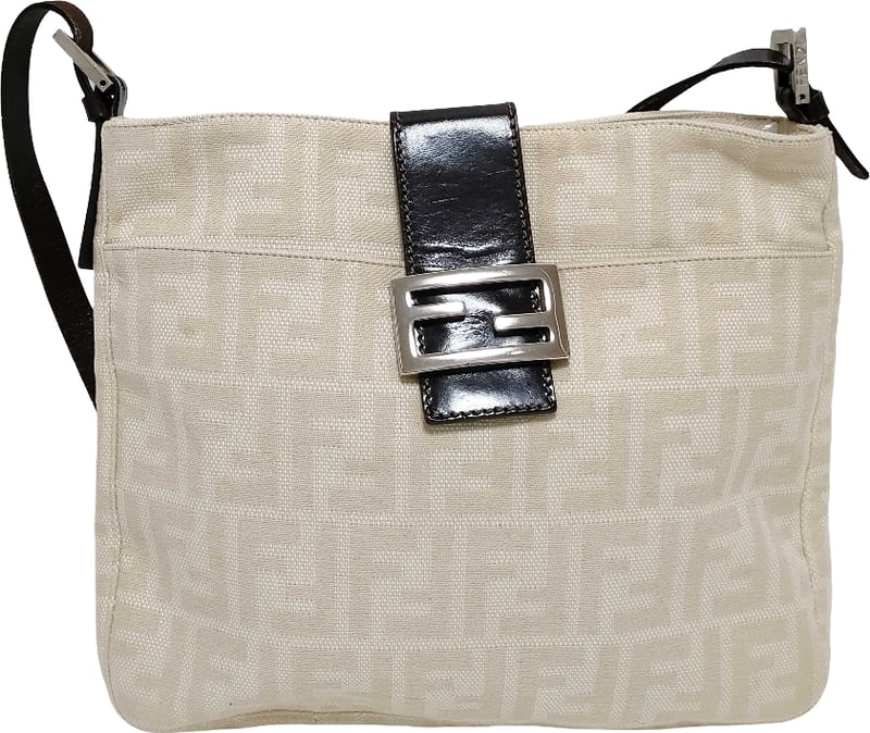 Fendi Vintage FF Belted Hobo Canvas Medium