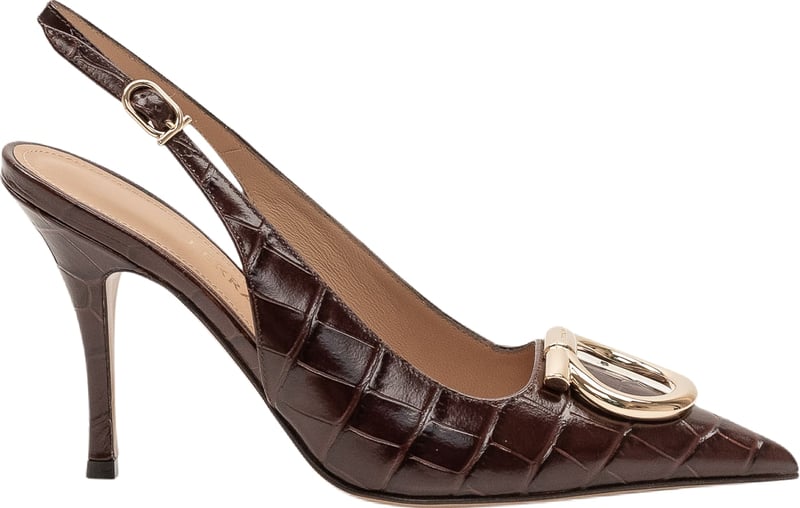 Décolleté Sara Slingback con Stampa Coccodrillo