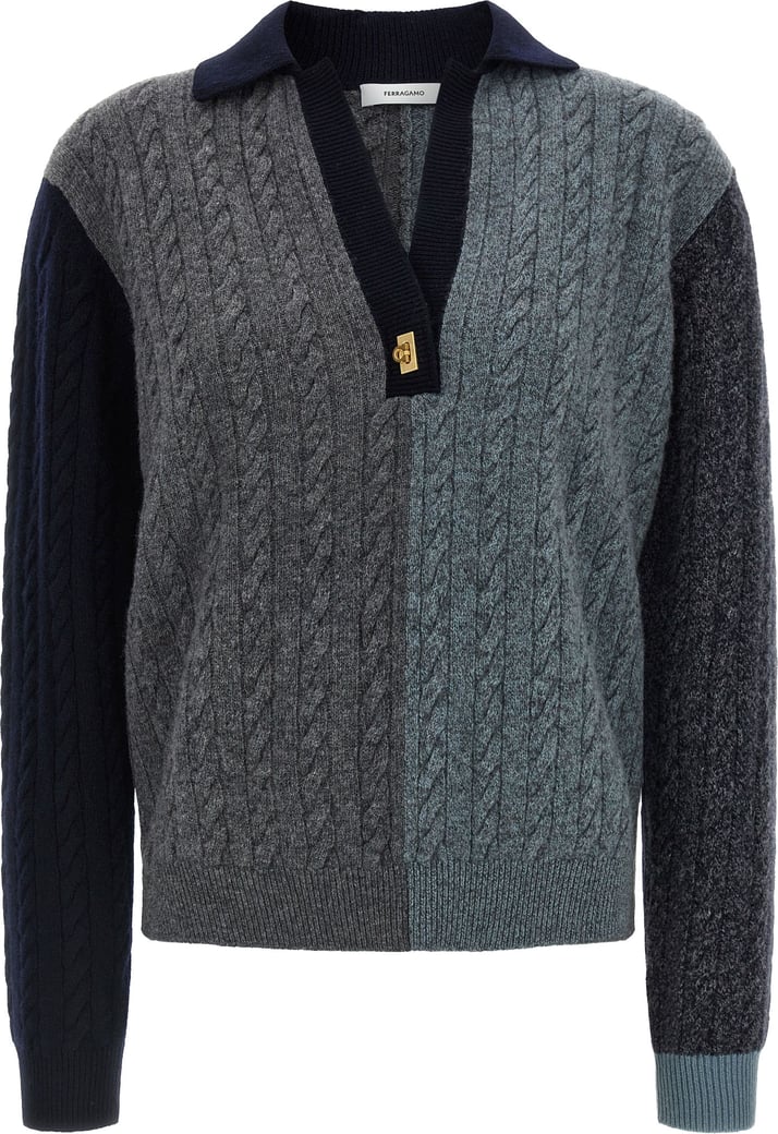 Ferragamo Multicolor Virgin Wool Cardigan