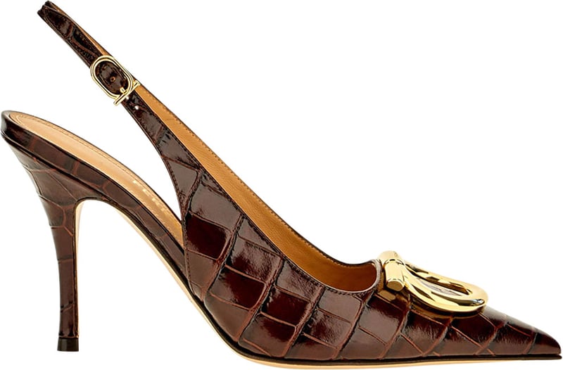 Ferragamo Dark brown leather pumps