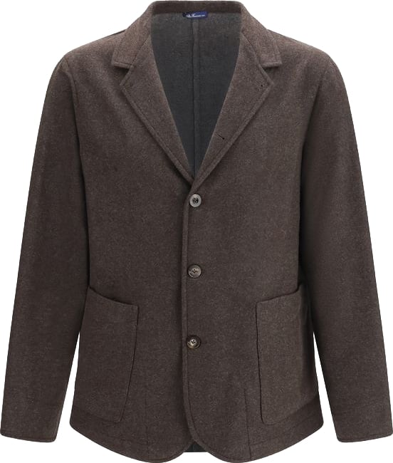Finamore Brown Wool Oves Aries Full-Length Jacket