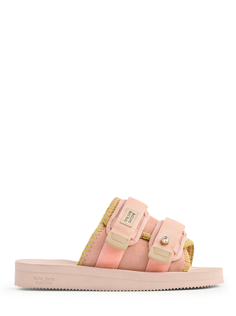 Crossed Strap Sandals with Padded Texture