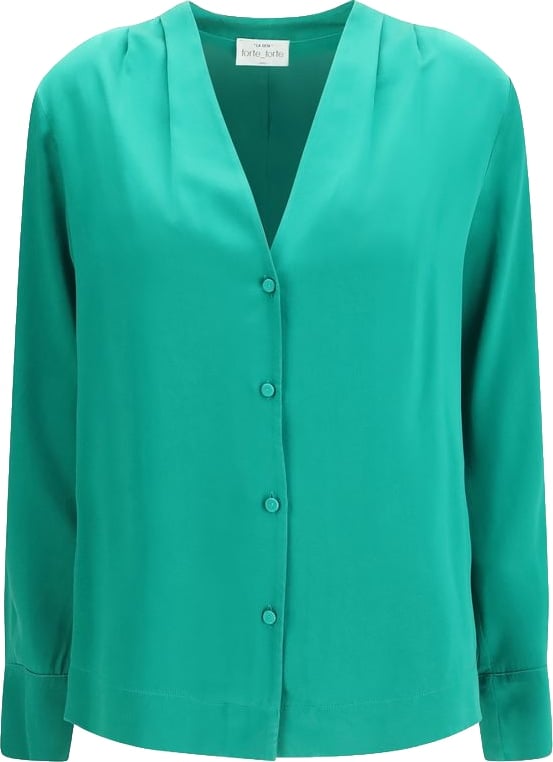 Forte_Forte Bicolor Silk Dress Shirt