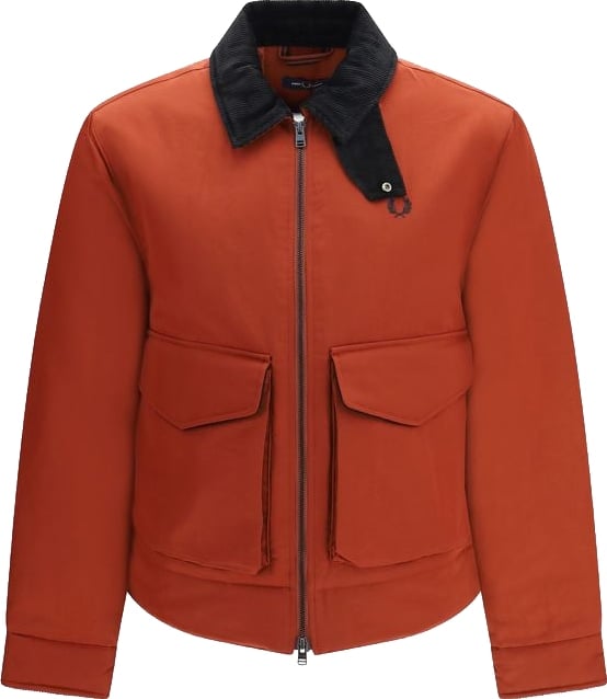 Fred Perry Red Recycled Polyamide Full-Length Jacket