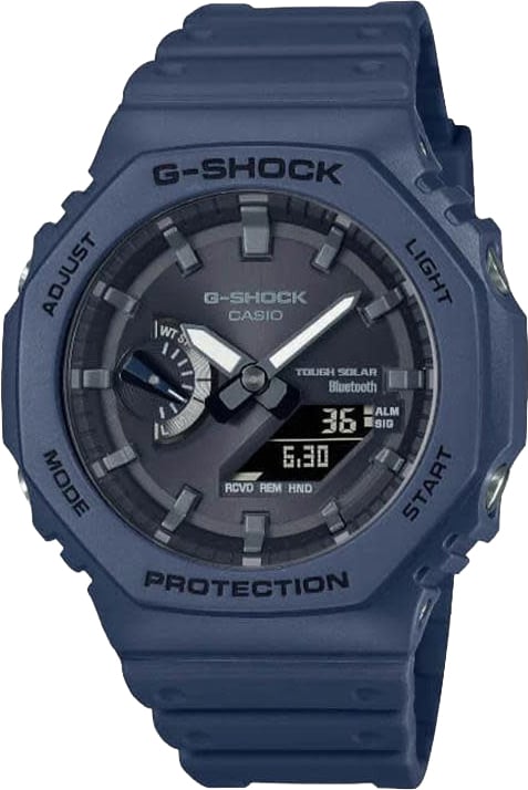 Casio G-Shock Horloge GA-B2100-2AER Analoog Digitaal Quartz Blauw Bluetooth 200m Waterdicht 45mm
