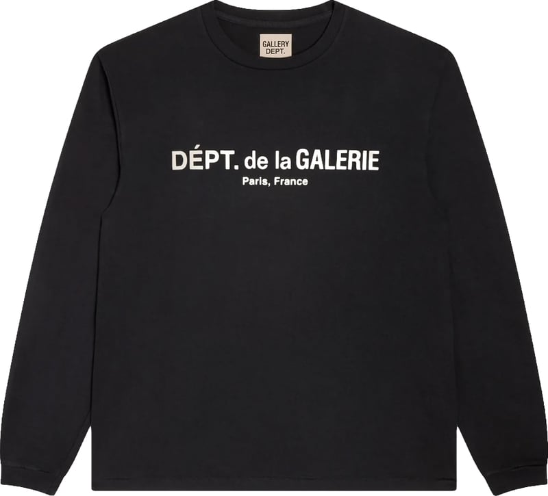 Gallery Dept. French Logo Lux Long Sleeve Tee 'Washed Black'