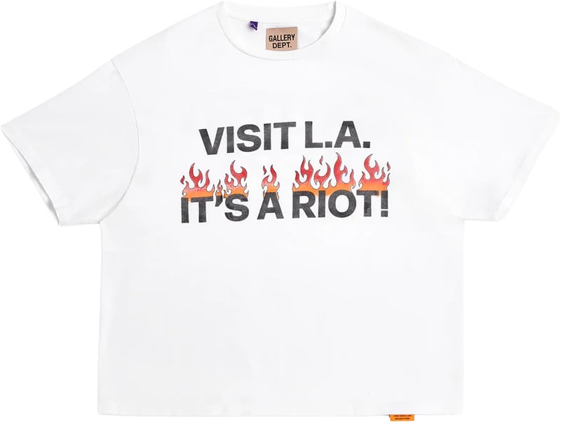 Gallery Dept. L.A. Riot T-shirt 'Wit'