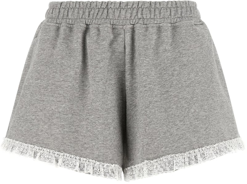 Relaxed Fit Lace Trim Organic Cotton Shorts