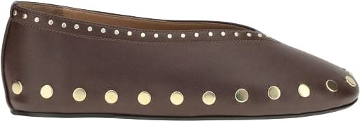 Ganni Brown Recycled Leather Ballet Flats
