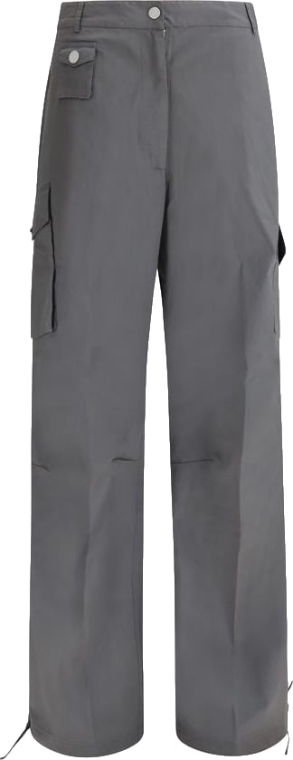 Ganni Gray Cotton Cargo Pants
