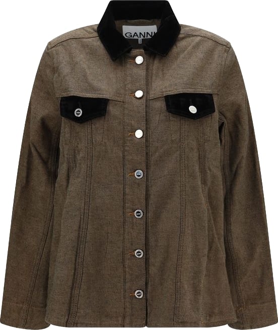 Ganni Brown Cotton Denim Jacket