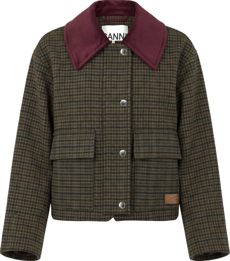 Twill jacket made of wool blend