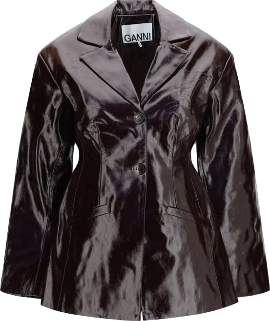 Ganni Bordeaux Polyethylene Full-Length Jacket