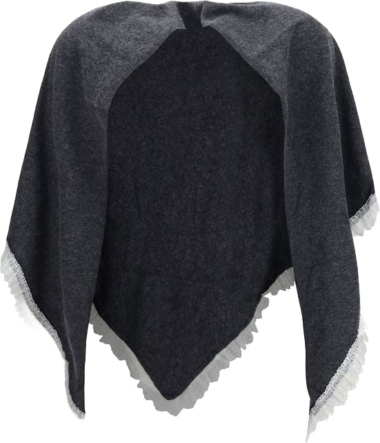 Ganni Gray Wool Oves Aries Scarf