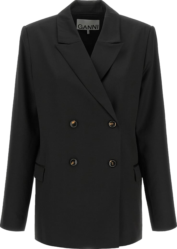 Ganni Black Polyester Blazer