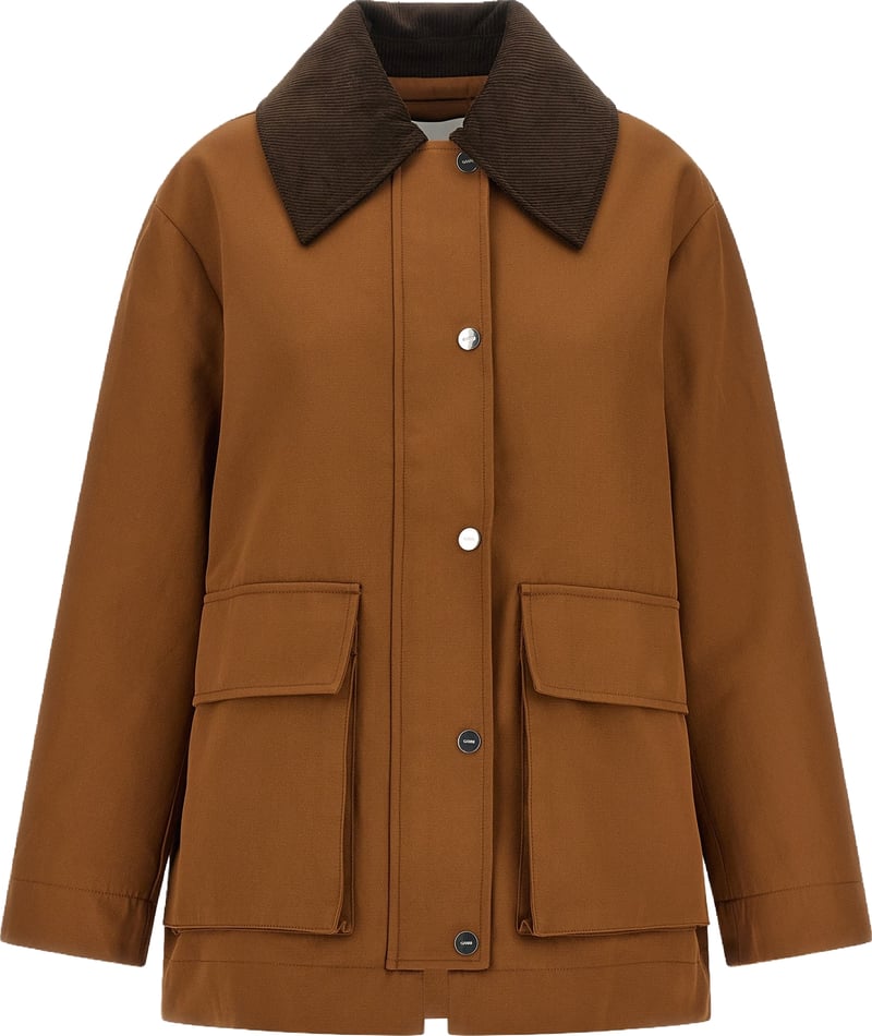 Ganni Brown Recycled Polyester Full-Length Jacket
