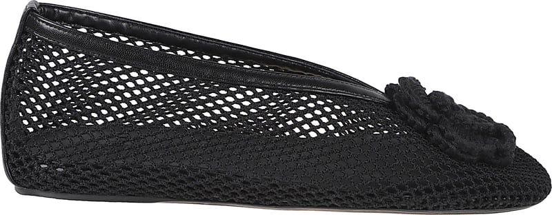 Ballerina Flats with Crochet Floral Detail