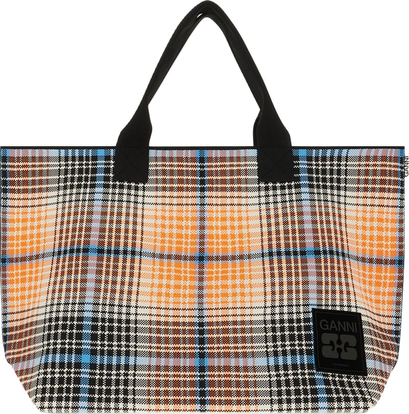 Ganni Embroidered fabric shopping bag