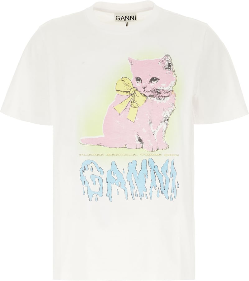 Ganni White cotton t-shirt