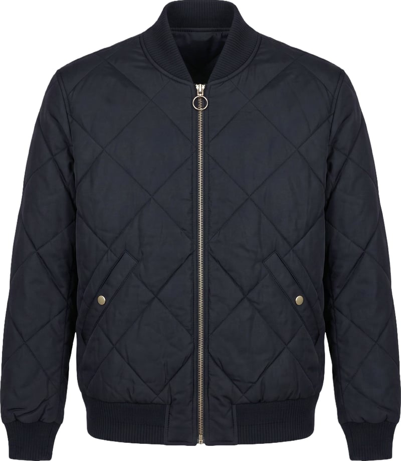 Padded bomber with zipper