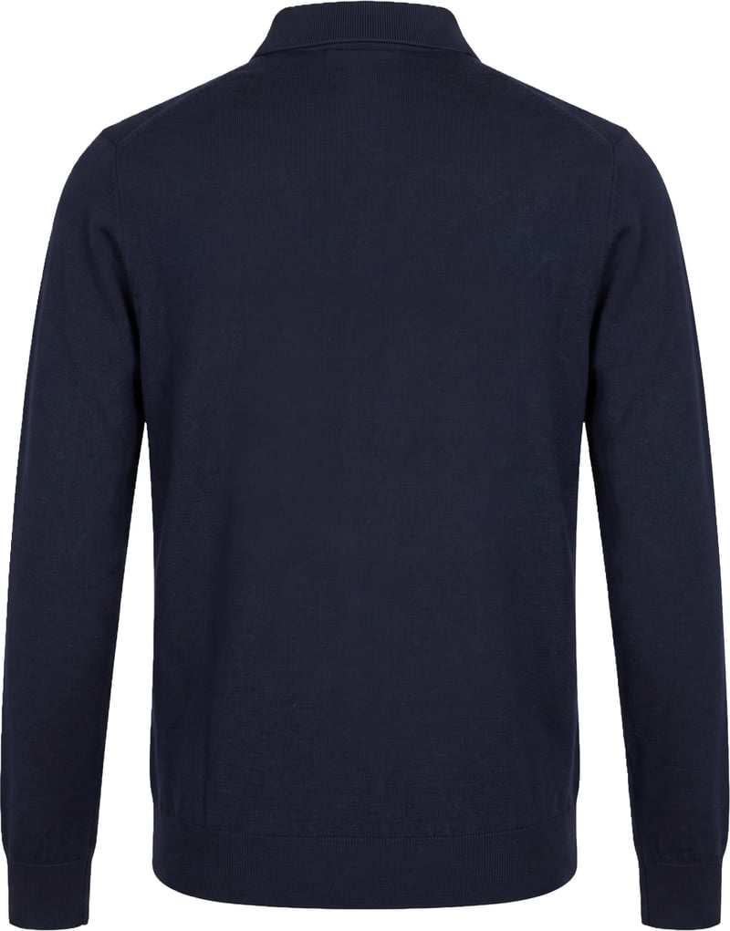 Long sleeve polo in wool