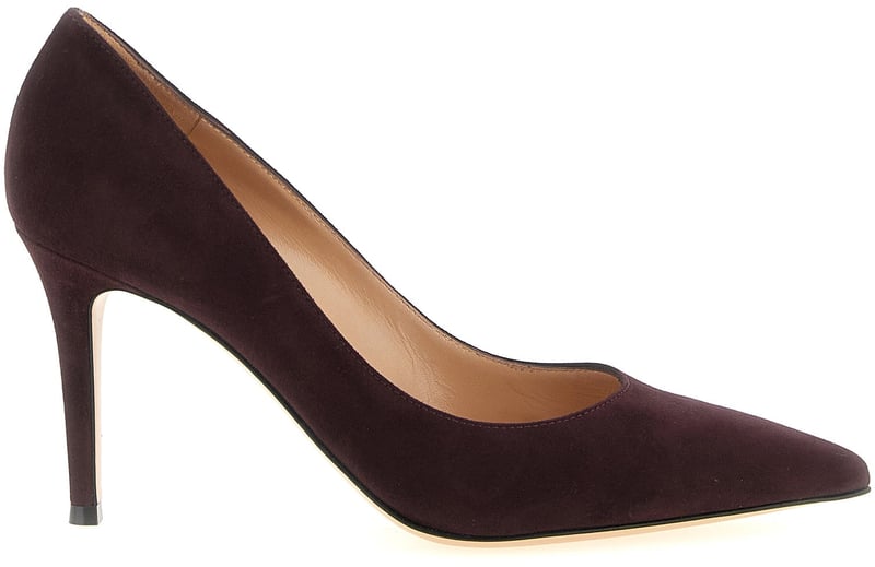 Gianvito Rossi Bordeaux Suede Leather High Heel Pumps