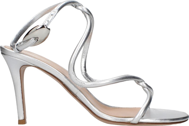 Gianvito Rossi Gray Leather Stiletto Heel Sandals