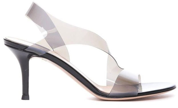 Gianvito Rossi Black Rubber Stiletto Heel Sandals
