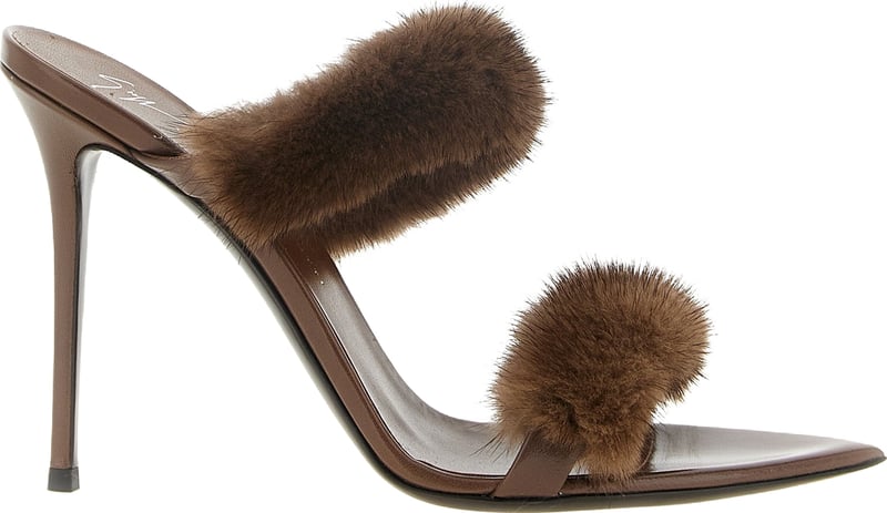 Giuseppe Zanotti Brown Cowhide Stiletto Heel Sandals
