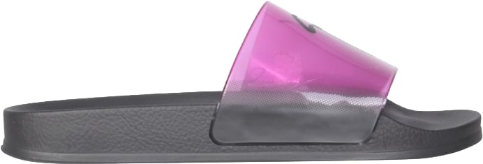 Transparent Purple Polyvinyl Chloride Slide Sandals