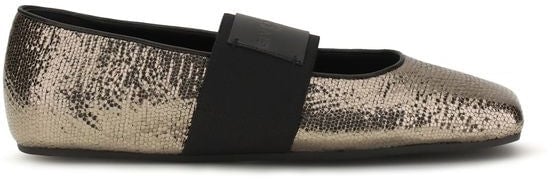 Givenchy Gold Calf Leather Bos Taurus Ballet Flats