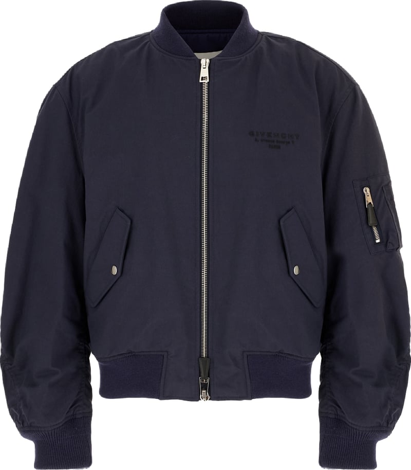 Givenchy Navy blue cotton blend bomber jacket