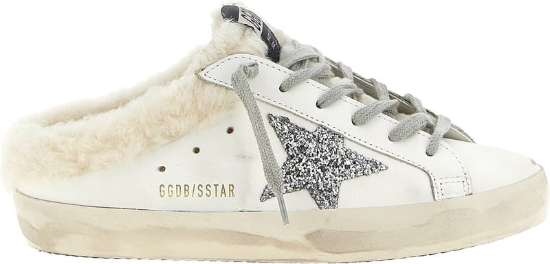Golden Goose White Leather Slides