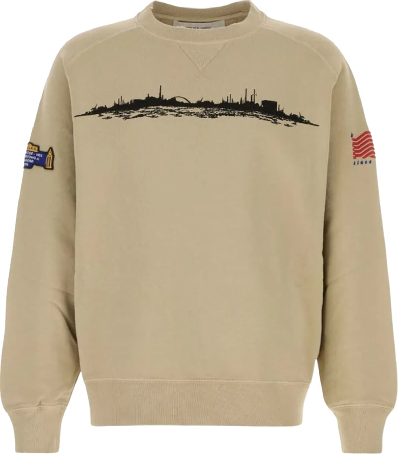 Golden Goose Graphic-Print Men's Sweatshirt Beige