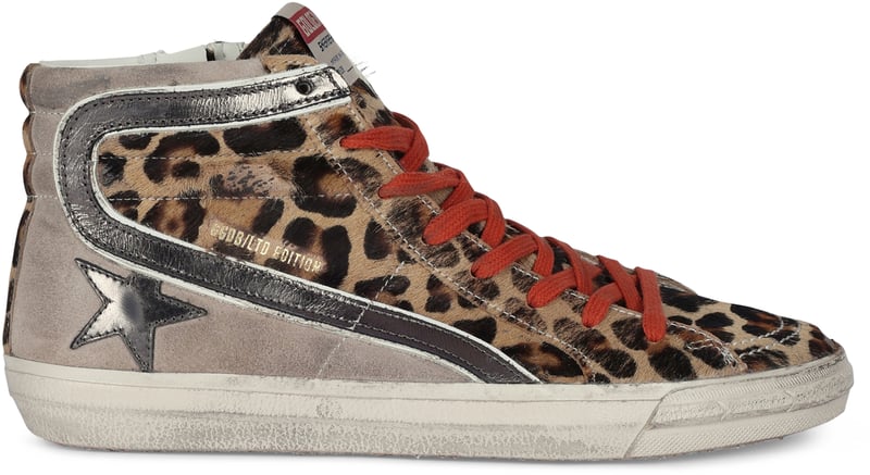 Sneakers Slide LTD in pony and laminated leather