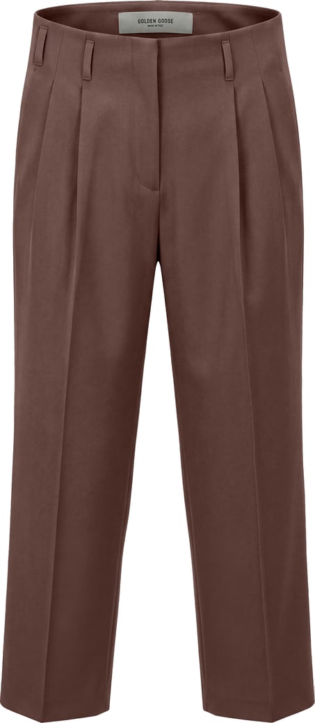 Leather pants with pleats