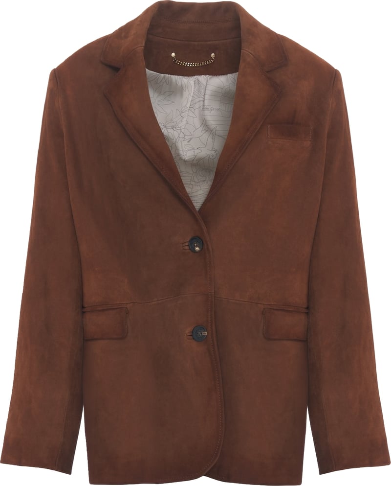 Single-breasted suede jacket