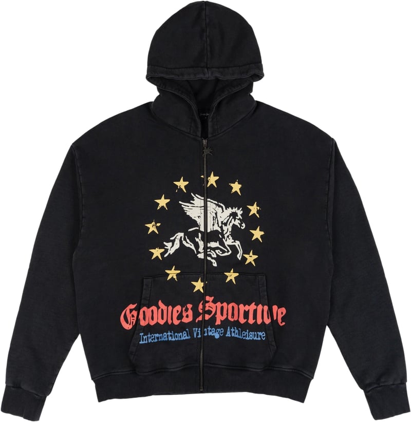 Goodies Sportive Pegasus Union Hoodie Washed Black
