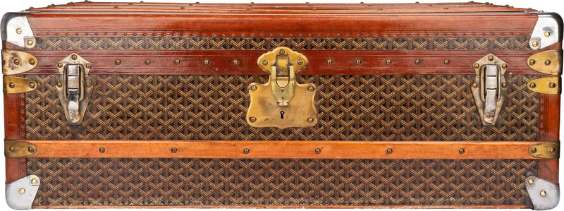 Goyard Goyardine "JVC" Cabin Trunk Suitcase Koffer Malle 90