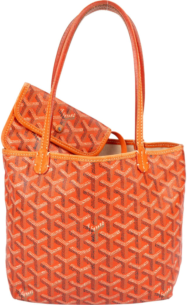 Goyard Orange Goyardine Monogram St. Louis Junior Shoulder Bag