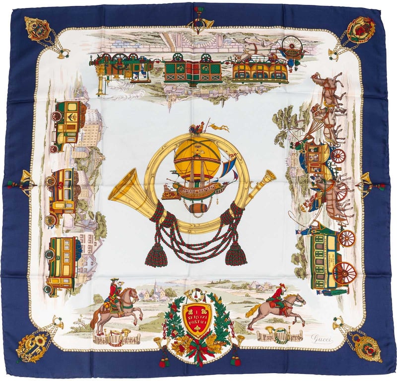 Gucci Servizi Postali Silk Tuch Scarf