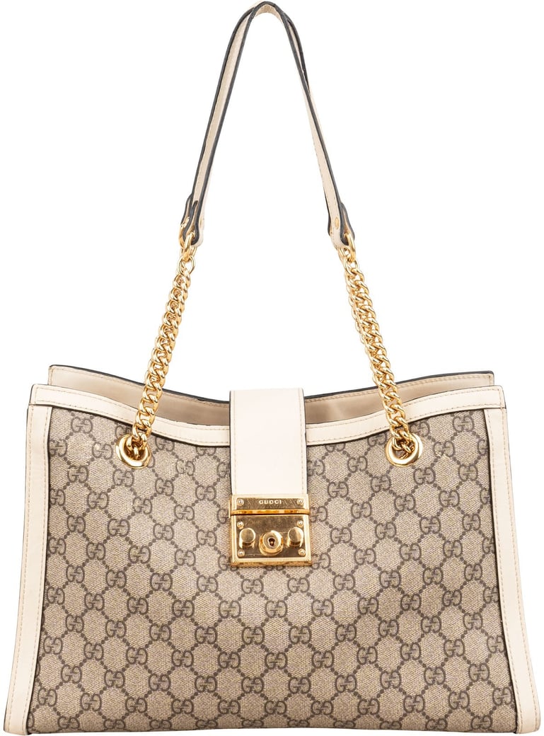 Gucci Monogram GG Supreme Medium Padlock Shoulder Bag